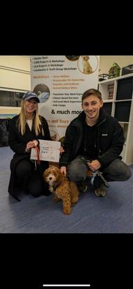 Chip completing his puppy training 🎓