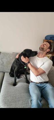This is Bear, he always tries licking my face