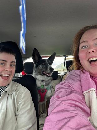 Road trip to the beach with pepper