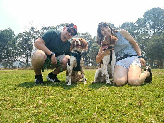 Me, my husband and our two dogs