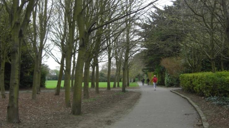 Albert College Park. Lots of green areas for walking