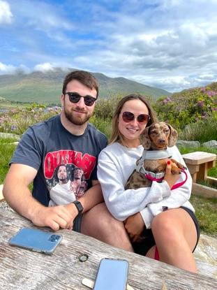 Myself, my boyfriend Dylan and our dog Mocha